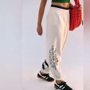 Free People/ FP Movement All Star Logo Sweatpants White & Black Size XS
